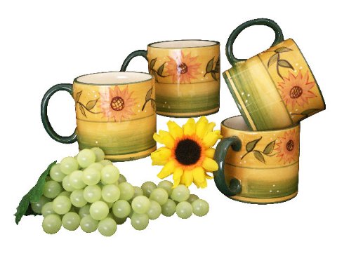 COFFE MUG CUPDRINKING 4PC SUNFLOWER YELLOW