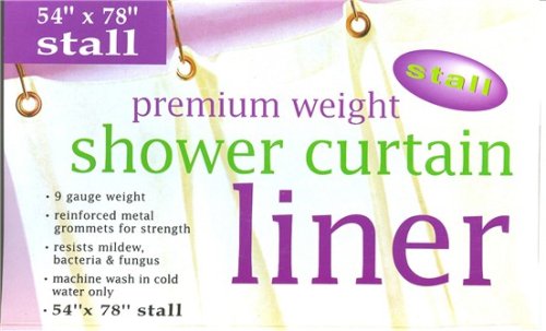 STALL size PREMIUM Weight VINYL Shower Curtain/Liner 54
