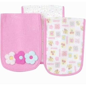 Gerber 3 Pack Burpcloth Set - Girl