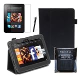 Black Executive Multi Function Standby Case for the New Kindle Fire HD 7" Tablet 16GB or 32GB  with Built-in Magnet for Sleep / Wake Feature and Stylus Loop Holder + Screen Protector + Capacitive Stylus Pen