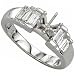 14Kt White Gold Ravishing Diamond Engagement Ring, Semi-Mount Setting