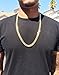 Men's Hip-Hop 30 Inch 14k Gold Plated Cuban Link Curb Chain Necklace with Diamond Heavy Cuts By Naivo-LSDMY Store