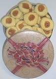 Gourmet Food : Scott's Cakes 1 lb. Apricot Butter Cookies in a Red Bow Tin