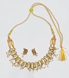 Fetching Fashion Lakh Lac Jewelry Necklace & Earring Set with Sparkling Stones & Faux Pearls