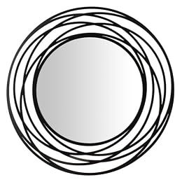 Black Round Metal Wall Mirror