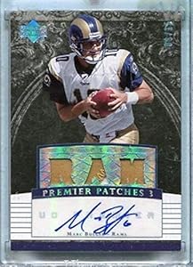 Marc Bulger Autographed Jersey - 2007 UD Premier Patches Triple Patch 8 15 - Autographed NFL Jerseys