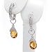 1.42 Citrine Briolette Earring Charms With Diamond 14k Gold Earrings