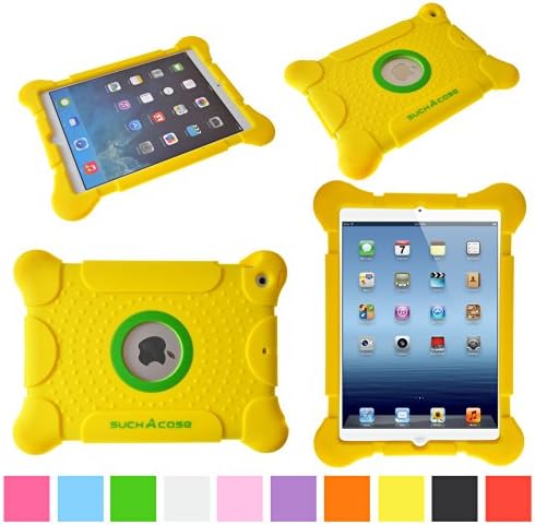 suchAcase Reader Series Kids Friendly Baby Safe Heavy Duty Soft Protective Case for Apple iPad Air (Yellow)