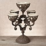 GG Collection Metal Epergne with Ceramic Bowls