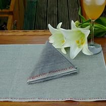HomeMattersMost Organic Cotton Napkins and Table Mats - Set of 6 (Forest)