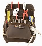 10 Pocket Oil Tanned Leather Contractors Tool Pouch / Nail Bag