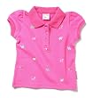 Sweet and Soft Classic Short Sleeve Baby Scattered Turtles Polo, 12 months, Pink