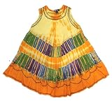Tie Dye Orange Sundress / Swimsuit cover up Hand Made In India One Size R31A