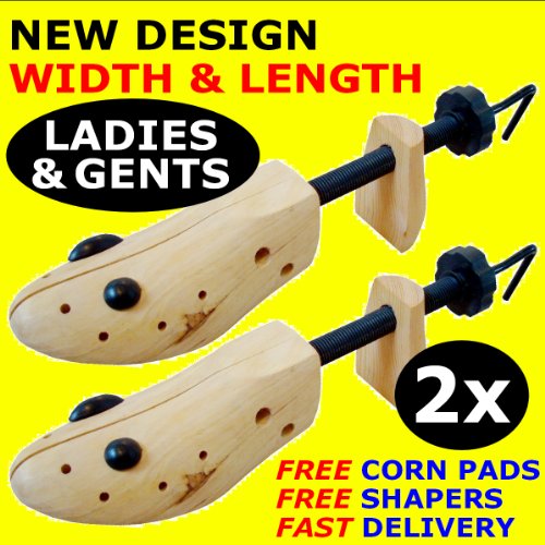 LADIES + GENT'S Shoe Stretchers (1 of each) - FREE Corn Pads + FREE Shapers! Put an end to your bunions and blisters!