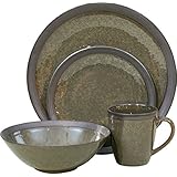 Sango 16 Piece Omega Dinnerware Set, Olive