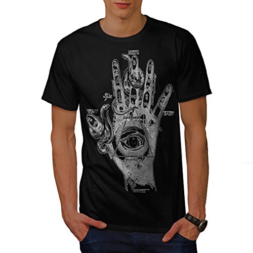 Illuminati Compass Snake Hand Men NEW Black S-5XL T-shirt | Wellcoda