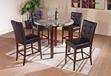 5 Pc. Laminate Marble Top Finish Pub Table & 4 Bar Stools Set