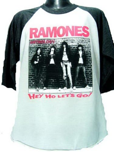 Ramones Rock 3/4 Baseball T-shirt Size L White - Black