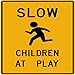 Street & Traffic Sign Wall Decals - SLOW Children at Play Symbol Sign - 12 inch Removable Graphic