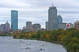 Matted 8x10 Archival Photograph of Boston & Charles River During the Head of the Charles Rowing Race - Regatta From the Harvard Bridge Area