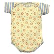 i Play Itsy Bitsy Organic Cotton Knit Bodysuit, Cornflower Stripe/Lion Print, Small