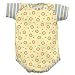 i play. Itsy Bitsy Organic Cotton Knit Bodysuit, Cornflower Stripe/Lion Print, Small