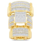 10K Yellow Gold Diamond Wedding Band Set 0.95 Ctw