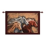 Review Manual Woodworkers  / 3 Horses Grande Wall Tapestry