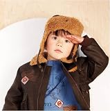 Baby Faux Leather Vintage Flight Pilot Hat