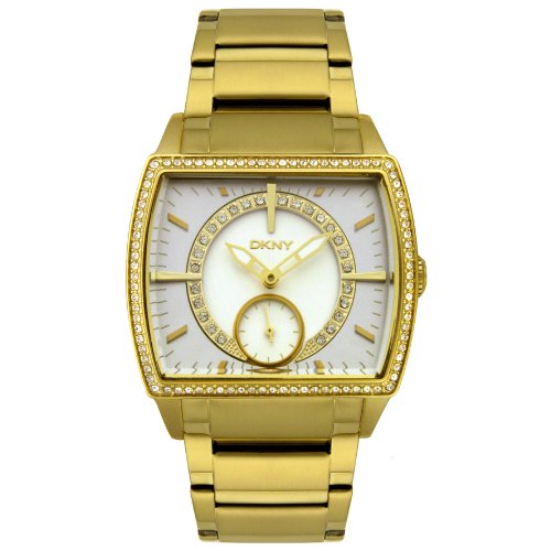 DKNY Women's Crystal Accented Gold-Tone Stainless Steel Watch #NY4575