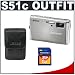 Nikon Coolpix S51c 8.1 Megapixel Digital Camera with Transcend 1GB SecureDigital (SD) Card + Nikon Leather Carrying Case