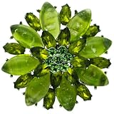 Lime Green Studded Flower Pin Brooch