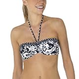 Xhilaration® Floral Bandeau Top with Dot Trim - Navy