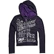 Fox Racing Frazzled Girls Hoody Zip Casual Wear Sweatshirt w/ Free B&F Heart Sticker Bundle - Black