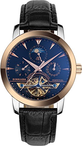 Binkada 6 pointer automatic mechanical black dial men s…