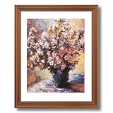 IMAGE OF Framed Oak Claude Monet Flowers Wall Room Decor Contemporary Picture Art Print