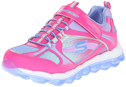 Skechers Kids Skech Air-80358L Bungee and Strap Sneaker (Little Kid/Big Kid), Neon Pink/Periwinkle, 13 M US Little Kid