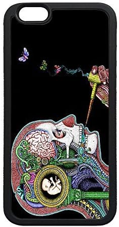 iPhone 6 Case, Smoking Trippy Art TPU Rubber Bumper Polycarbonate Hybrid Case Full Protection Case for iPhone 6 4.7 Black