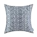 CaliTime Faux Silk Throw Pillow Cover Case for Couch Sofa Home Decor Two-Tone Circles Rings Geometric Chain Embroidered 18 X 18 Inches Gray