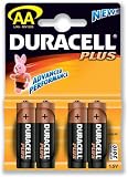 Electronics : Duracell Plus Battery Alkaline 1.5V AA Ref MN1500B4 [Pack 4]