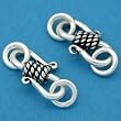2 St. Silver Small Bali S-Hook Clasps w/ Rings 15mm