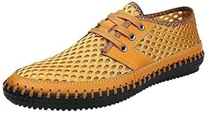 Mohem Men's Poseidon Mesh Walking Shoes Casual Water Shoes (3166Yellow40)