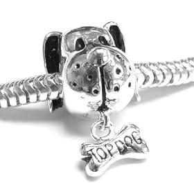 Sterling Silver Top Dog Bone Bead Story Charm For Pandora Troll Biagi Chamilia European Charm Bracelets