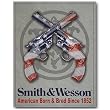 Nostalgic Smith & Wesson Tin Sign : American Born & Bred Since 1852