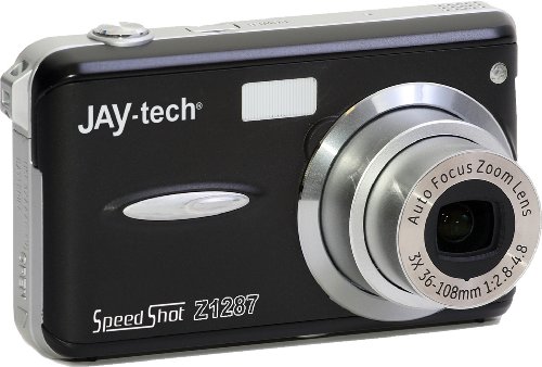 JayTech JAY-tech SpeedShot Z1287 Digitalkamera (12 Megapixel, 3-fach opt. Zoom, 6,86 cm (2,7 Zoll) TFT LCD-Display, SDHC-Kartenslot) schwarz