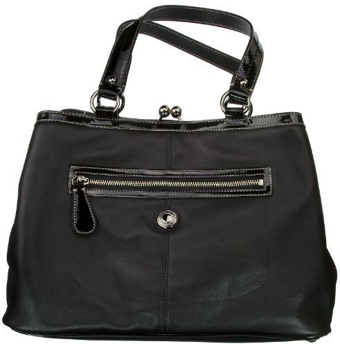 Coach Laura Leather Carryall Handbag F14866 (Black) 