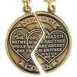 Mizpah. Charm Breakable 14k Old Gold.tone Two Steel Chain