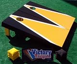 Yellow & Black Custom Painted Cornhole Bag Toss Game Set