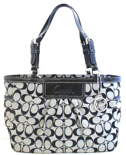 Women’s Signature Black White/Black Jacquard Dual Handle Tote: Black White/Black Tote