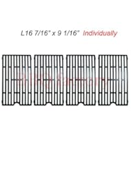 Lawn & Patio: BBQ factory 61271(4-pack) Porcelain Cast Iron Cooking Grid Replacement for Select Gas Grill Models By Chargriller, Jenn-air and Others - bbq factory